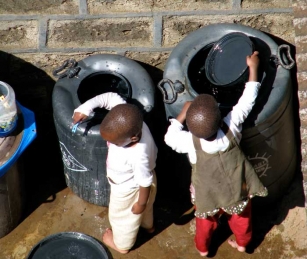 Children in Kibera slum in Nairobi, Kenya. Kibera, which houses almost 1 million people, is the largest slum in Africa and one of the biggest in the world.