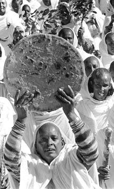 An Eritrean woman at a peace march