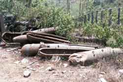 Unexploded bomb casings