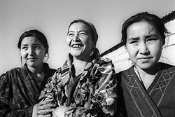 A Karakalpak woman and her daughters
