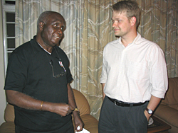 Photo: Josh Benton with Zambian President Kenneth Kaunda